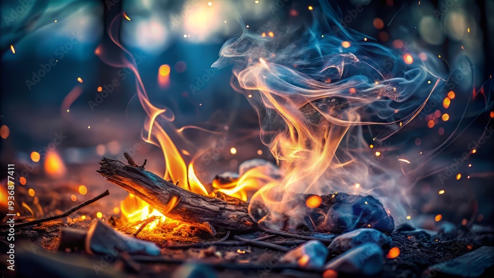 Whispers of a dying fire remain: gentle smoke plumes, soft hues, and tranquil silence, evoking contemplation and meditation. Whispers of a dying fire remain: gentle smoke plumes, soft hues, and tranquil silence, evoking contemplation and meditation.