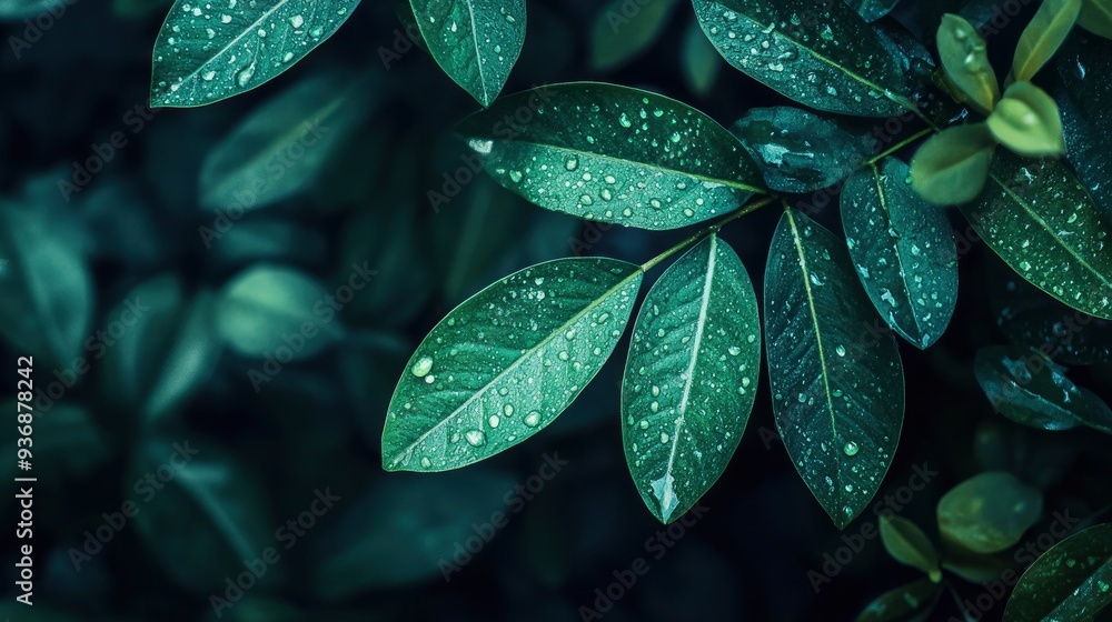 closeup nature view of green leaf in garden, dark wallpaper concept, nature background, tropical leaf , ai closeup nature view of green leaf in garden, dark wallpaper concept, nature background, tropical leaf , ai