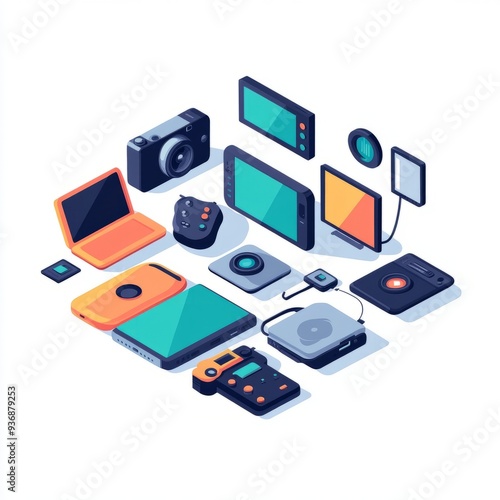 Tech Gadgets Icon: Simple Vector Illustration for Website Reviews