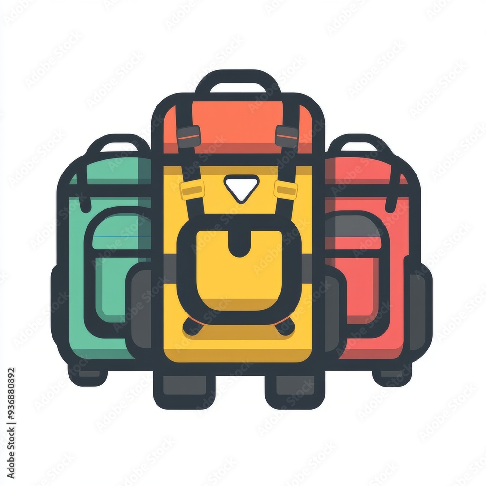 Hiking Backpacks Icon: Vector Illustration for Outdoor Websites Hiking Backpacks Icon: Vector Illustration for Outdoor Websites