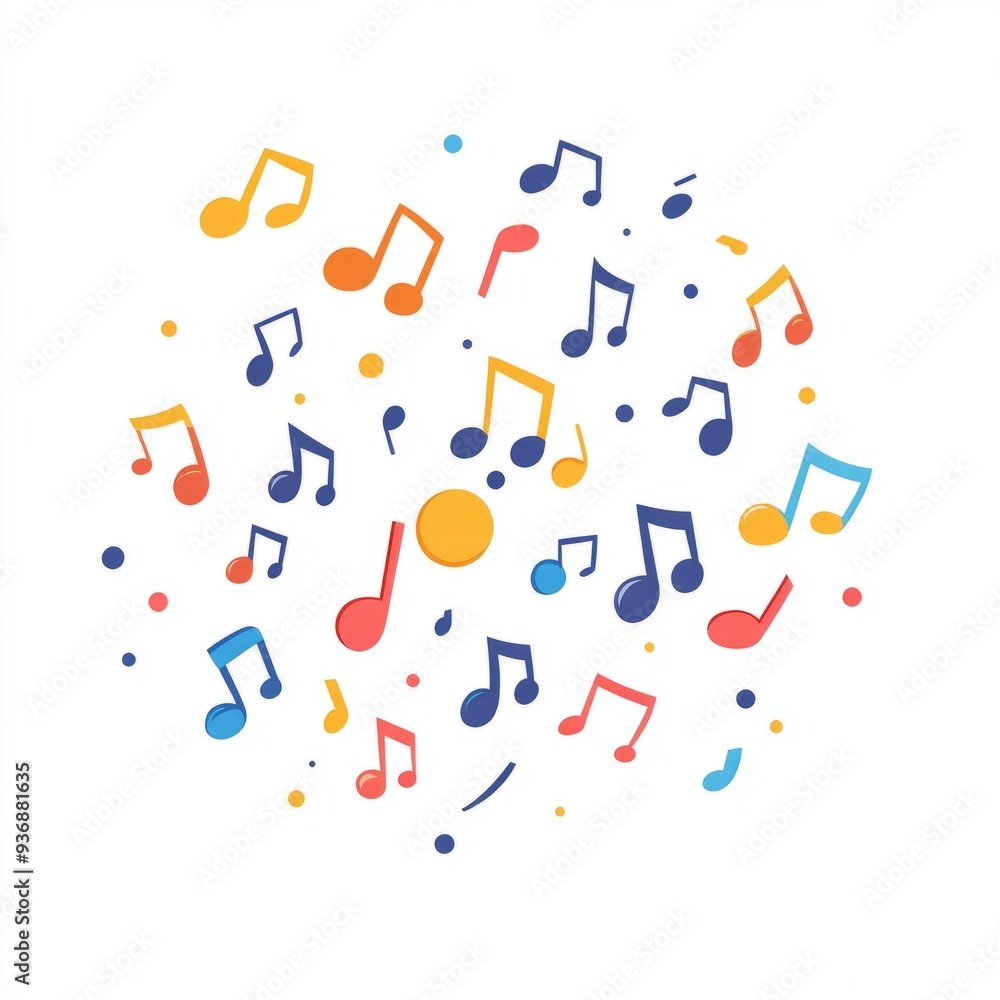Music Notes Icon: Vector Illustration for Streaming Websites Music Notes Icon: Vector Illustration for Streaming Websites