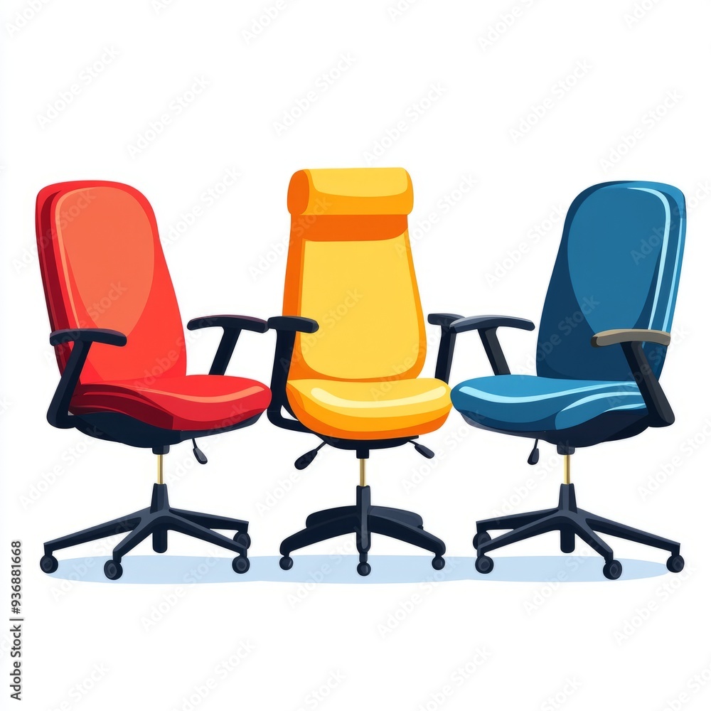 Office Chairs Icon: Simple Vector Illustration for Furniture Websites Office Chairs Icon: Simple Vector Illustration for Furniture Websites