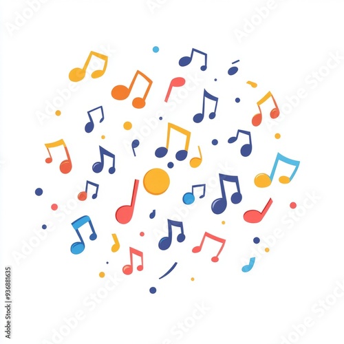Music Notes Icon: Vector Illustration for Streaming Websites