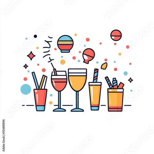 Party Supplies Icon: Vector Illustration for Event Planning Websites 2