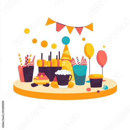 Party Supplies Icon: Vector Illustration for Event Planning Websites 1