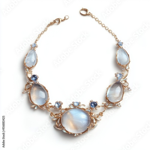 Wallpaper Mural Moonstone & Gold Necklace: Moonlight Dream Design Torontodigital.ca