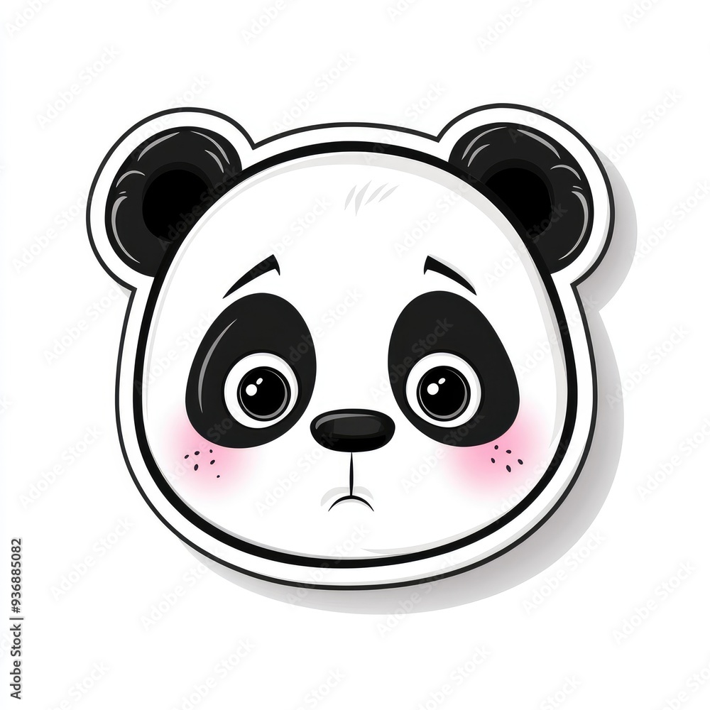 Expressive panda sticker against a clean white backdrop, showcasing the playful personality of this beloved animal in a fun and vibrant design Expressive panda sticker against a clean white backdrop, showcasing the playful personality of this beloved animal in a fun and vibrant design