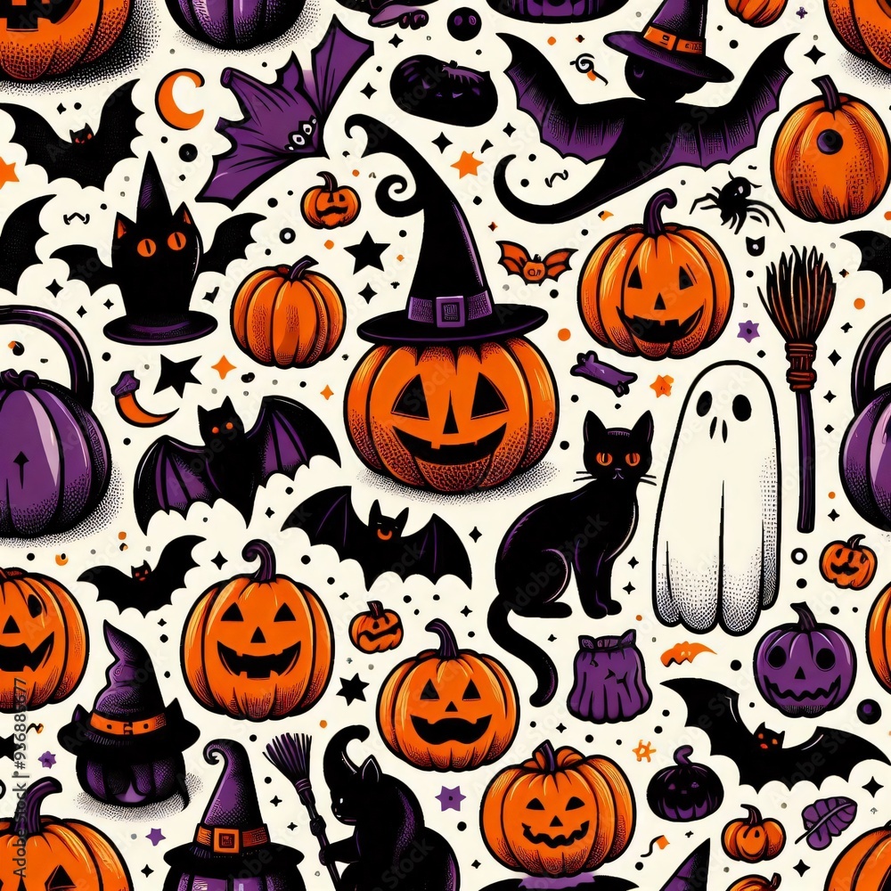 Halloween pattern vector Halloween pattern vector