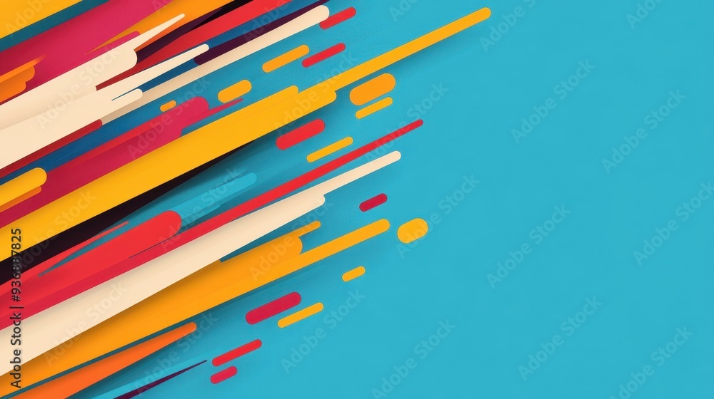 Fototapeta premium Experience vibrant speed lines and textured illustrations that energize your visual space, bringing designs to life