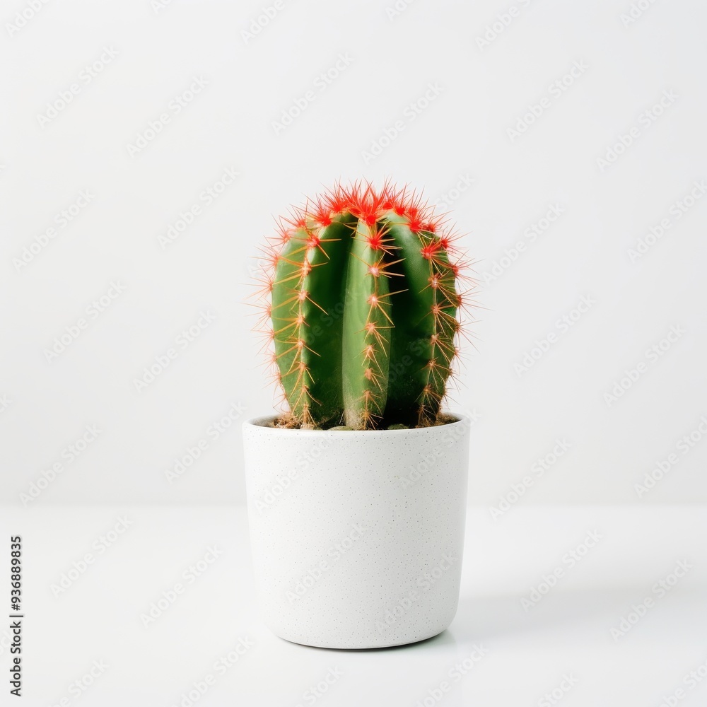 Vibrant potted cactus on white background, ideal for minimalist and modern decor themes, perfect for home and office interiors. Vibrant potted cactus on white background, ideal for minimalist and modern decor themes, perfect for home and office interiors.
