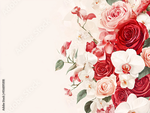 roses on a white background