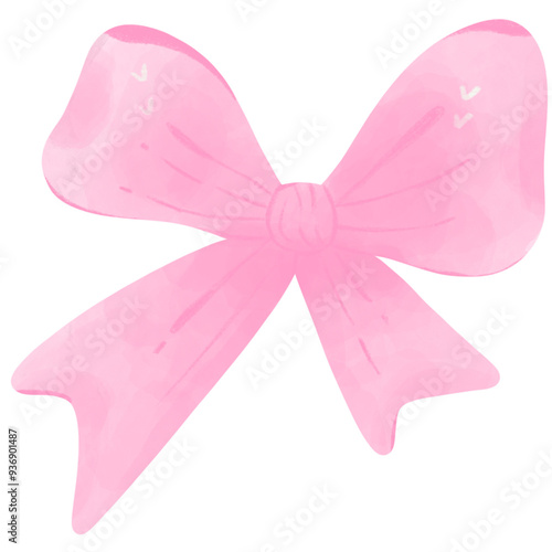 Pink ribbon bow illustration