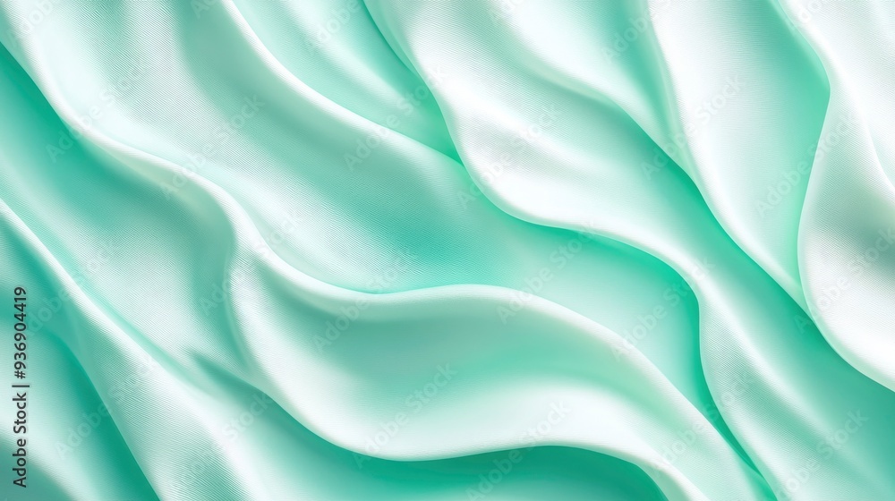 Summer colors in wavy sheets on a mint background. Abstract bright backdrop , ai Summer colors in wavy sheets on a mint background. Abstract bright backdrop , ai