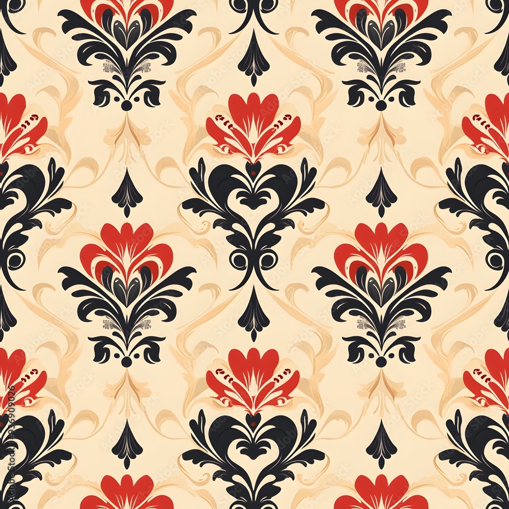 Floral Damask Pattern Background. Floral Damask Pattern Background.