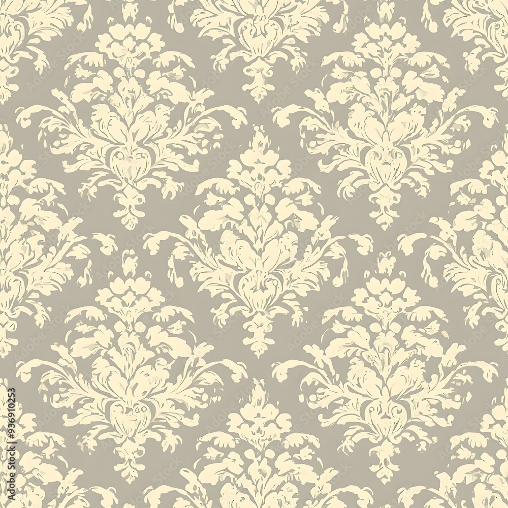 Elegant floral damask pattern. Elegant floral damask pattern.