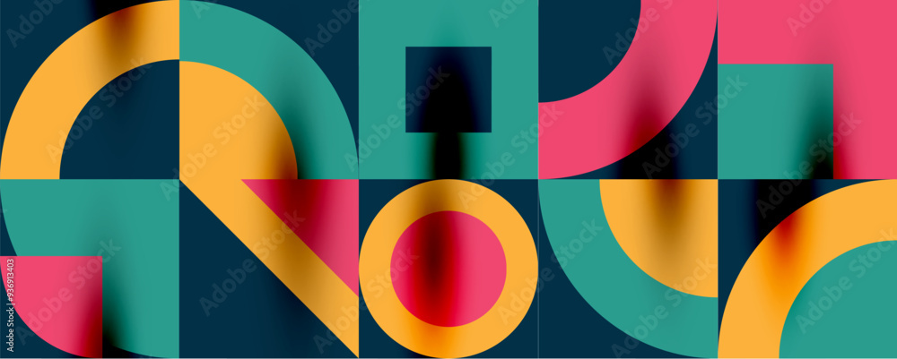 Neo memphis geometric pattern with circles, squares. Pop art abstract background for covers, banners, flyers and posters and other templates Neo memphis geometric pattern with circles, squares. Pop art abstract background for covers, banners, flyers and posters and other templates