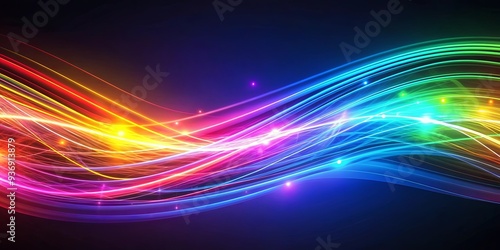 Colorful abstract light lines on a dynamic background