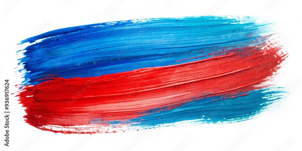 Abstract blue and red paint brush strokes isolated on background Abstract blue and red paint brush strokes isolated on background