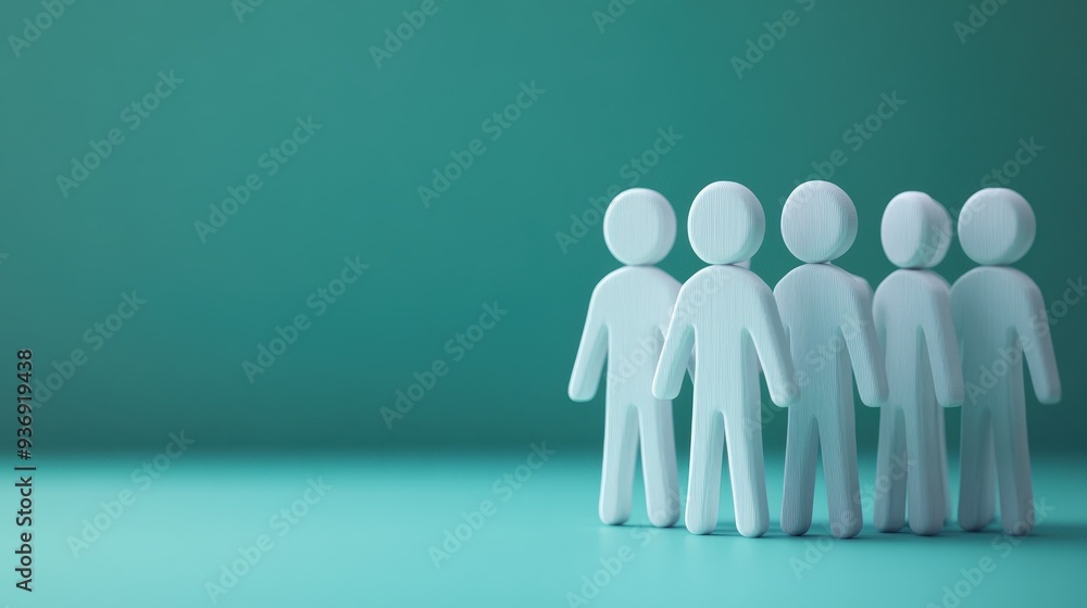 Leadership icons enhancing team productivity, isolated background, 3D Blender Style, flat design, green backdrop Leadership icons enhancing team productivity, isolated background, 3D Blender Style, flat design, green backdrop