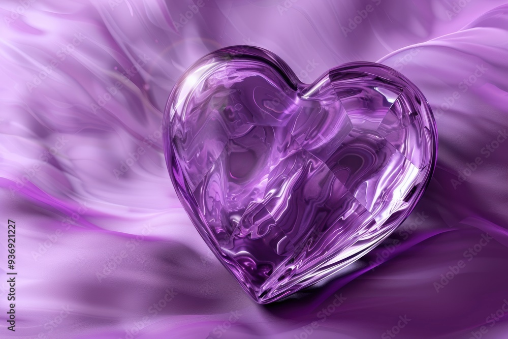 Radiant Purple Heart. Elegant and Stylish Wallpaper Design Radiant Purple Heart. Elegant and Stylish Wallpaper Design