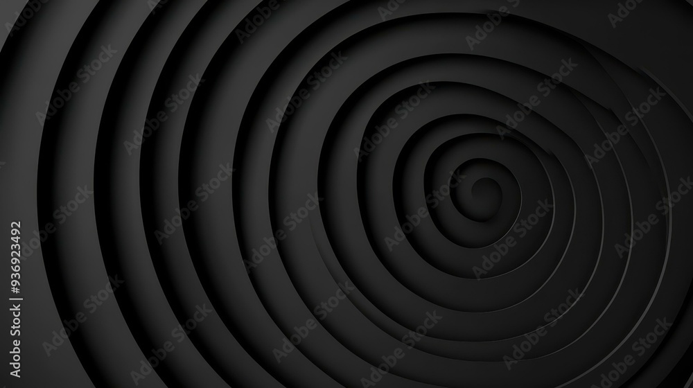 Obraz premium Experience stunning spiral designs in flat illustrations, showcasing beauty and texture against a bold black background.