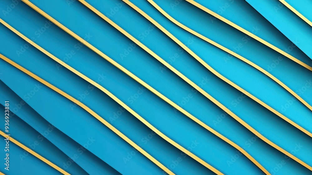 Obraz premium Transform your space with a bold blue and gold design that exudes luxury and modern elegance, ideal for any room.