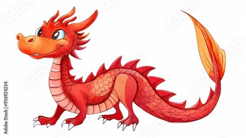 Wallpaper Mural Captivating handdrawn Red Dragon design ideal for holiday dcor, invitations, and modern fashion trends. Torontodigital.ca