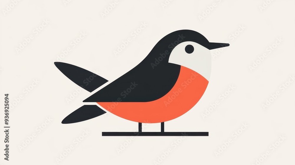 Obraz premium This colorful bird logo blends fun and style, ideal for brands seeking a modern and unique identity with textured elements.