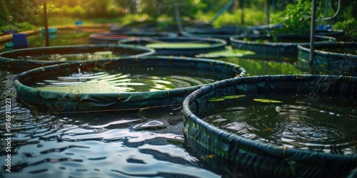 Wallpaper Mural Aquaculture practices in tarpaulin enclosures utilizing a biofloc approach Torontodigital.ca