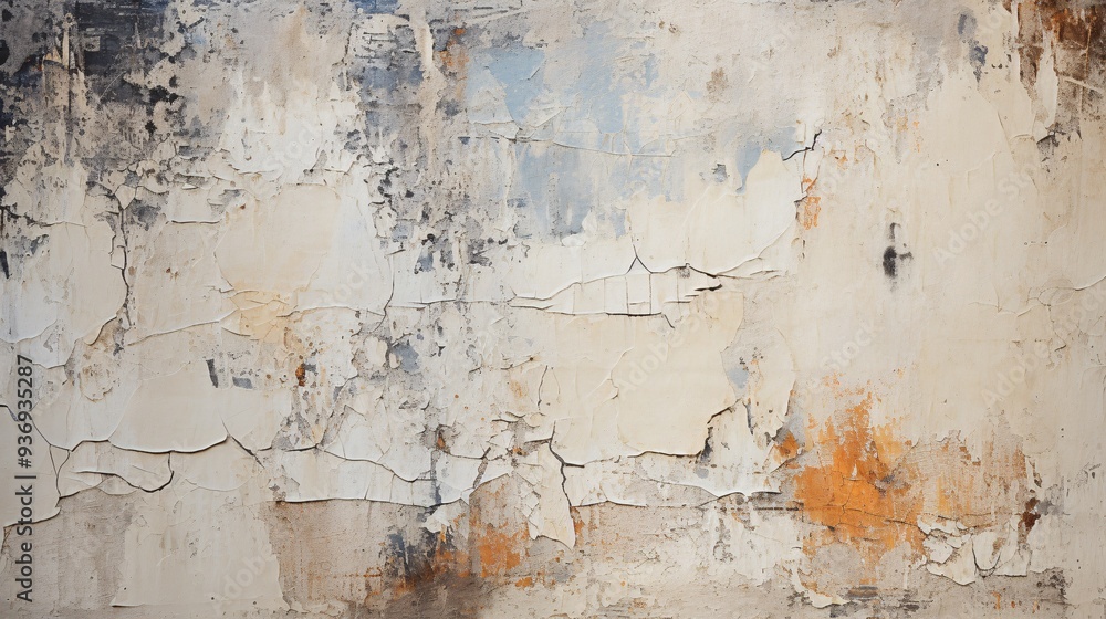 Abstract texture of aged, peeling wallpaper with patterns Abstract texture of aged, peeling wallpaper with patterns