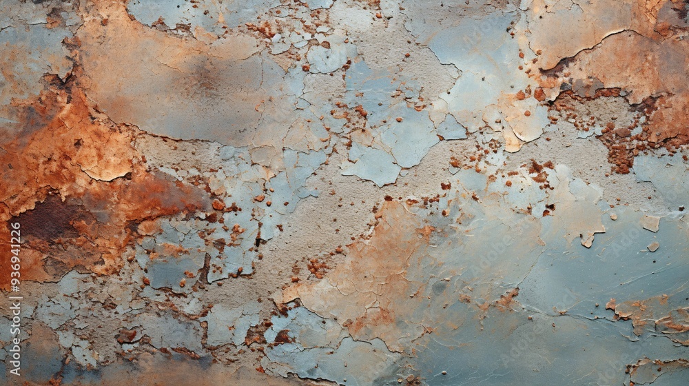 Close-up of weathered, rusty metal surface with patina Close-up of weathered, rusty metal surface with patina
