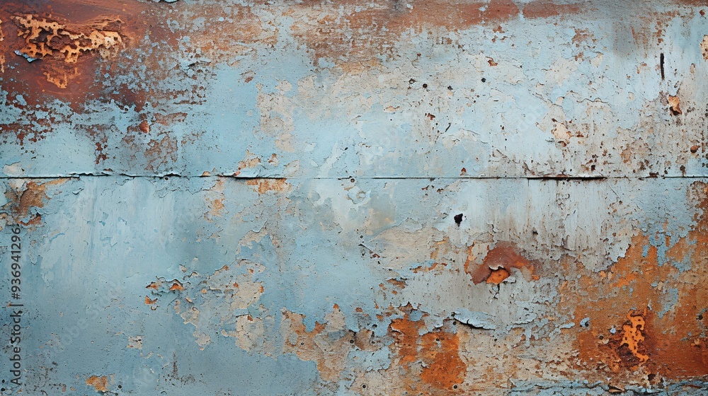 Close-up of weathered, rusty metal surface with patina Close-up of weathered, rusty metal surface with patina