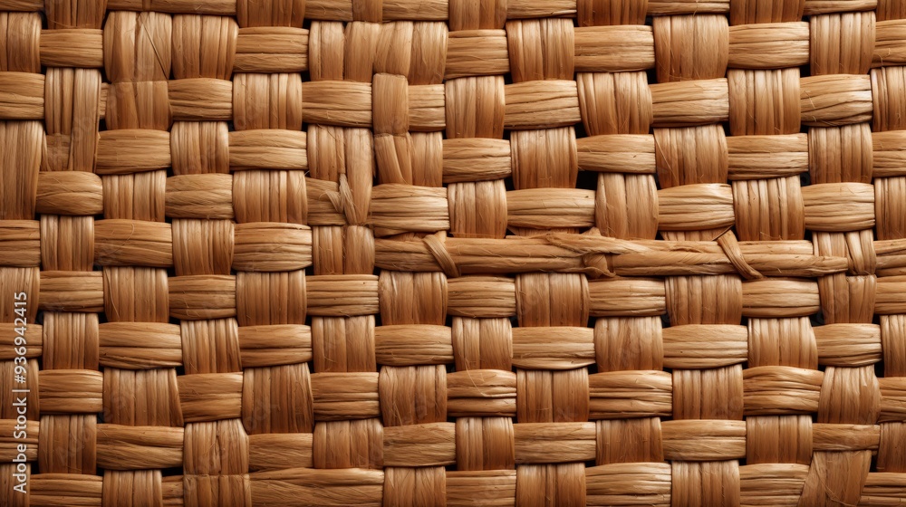 Close-up of woven straw texture with natural patterns Close-up of woven straw texture with natural patterns
