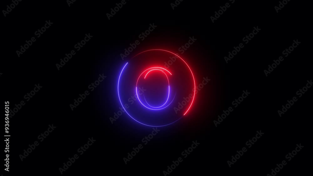 Letter concept. glowing neon letter a two -color trendy glowing loop neon alphabet letter O animation on black background. Letter concept. glowing neon letter a two -color trendy glowing loop neon alphabet letter O animation on black background.