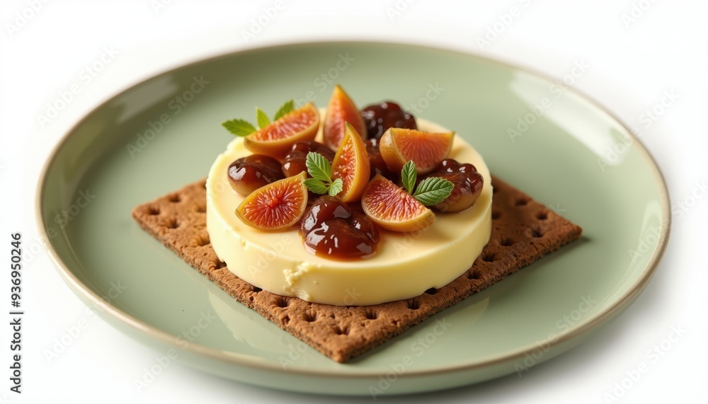 Indulge in this delightful cheesecake topped with fresh figs and berries on a crunchy biscuit base, perfect for dessert menus or culinary promotions. Indulge in this delightful cheesecake topped with fresh figs and berries on a crunchy biscuit base, perfect for dessert menus or culinary promotions.