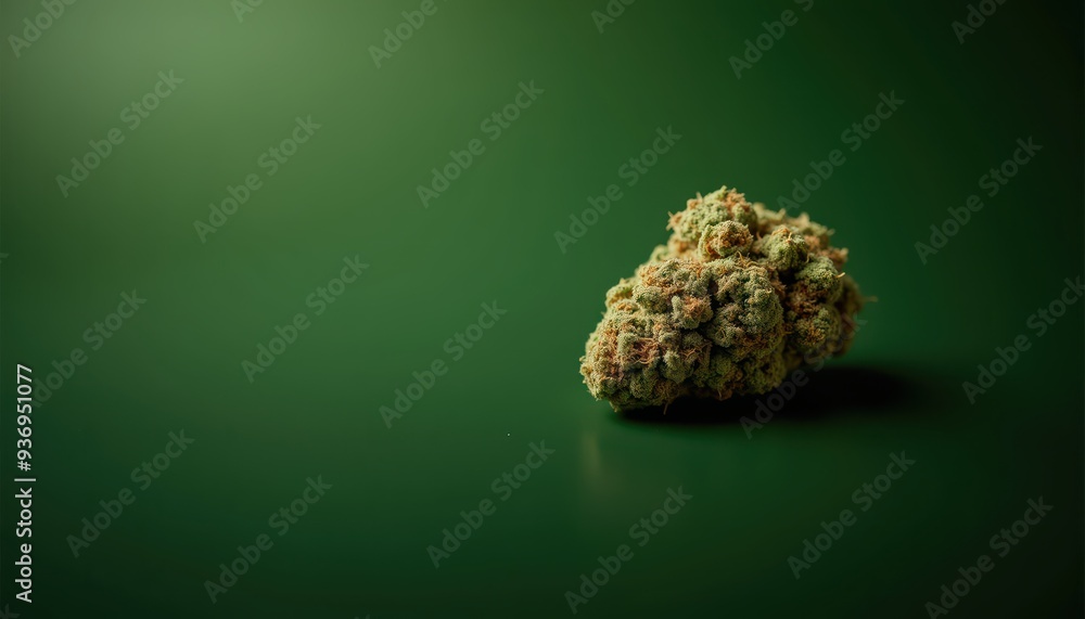 A close-up of lush cannabis flower against a green background, ideal for use in wellness, lifestyle, or medicinal product marketing. A close-up of lush cannabis flower against a green background, ideal for use in wellness, lifestyle, or medicinal product marketing.