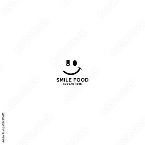 smile food Logo Design Concept Vector