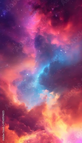 colorful sky with stars and clouds