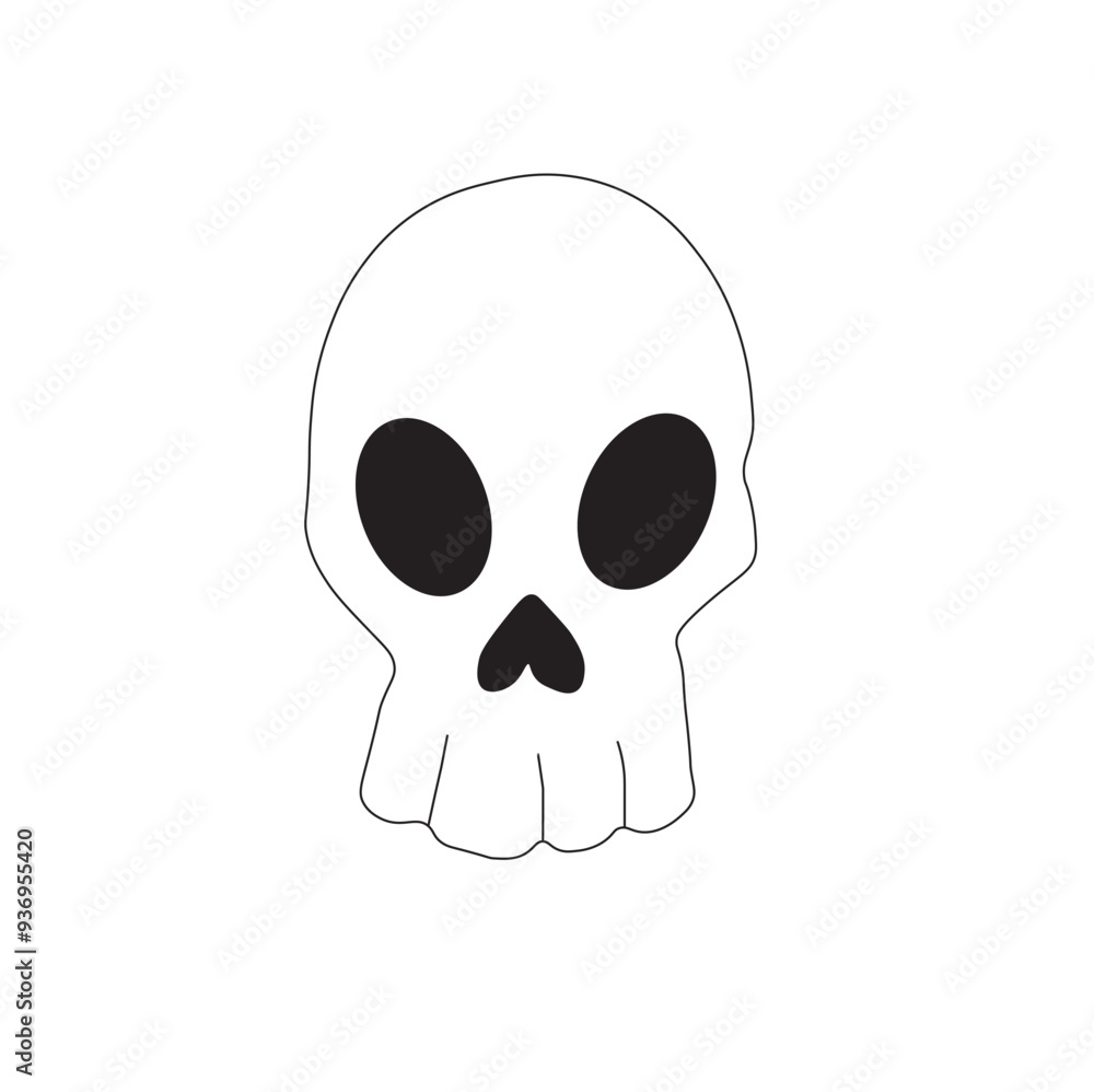 Fototapeta premium skull on white background in vector illustration. Skull icon.