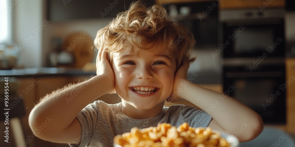 Joyful Child Celebrating Food Joyful Child Celebrating Food