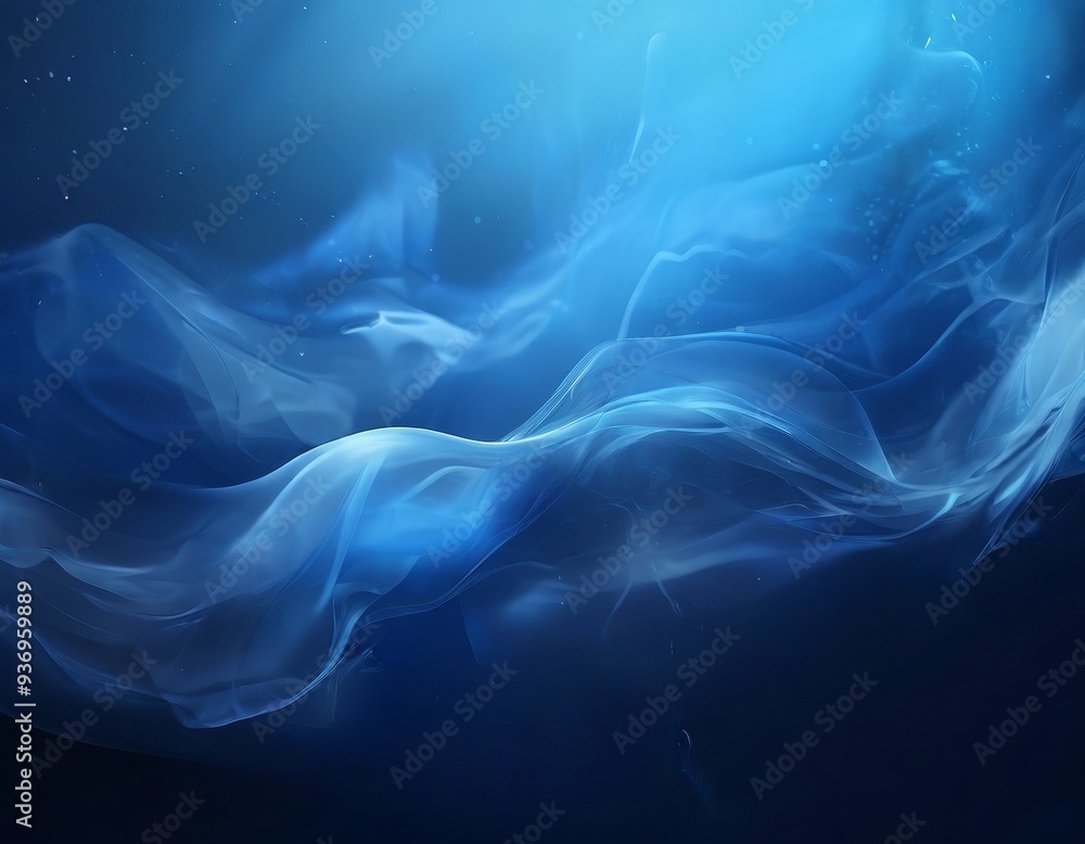 Fototapeta premium blue background with smoke and water