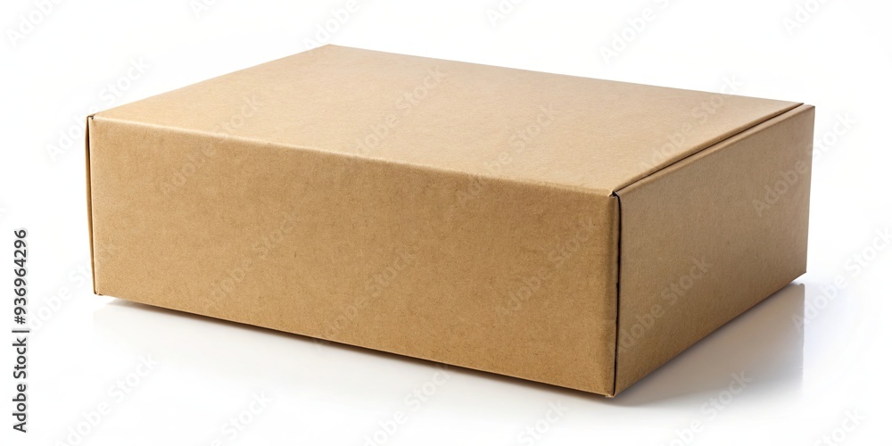 Kraft cardboard box isolated on white background for packaging and shipping Kraft cardboard box isolated on white background for packaging and shipping