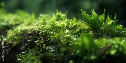 close up moss growing on log