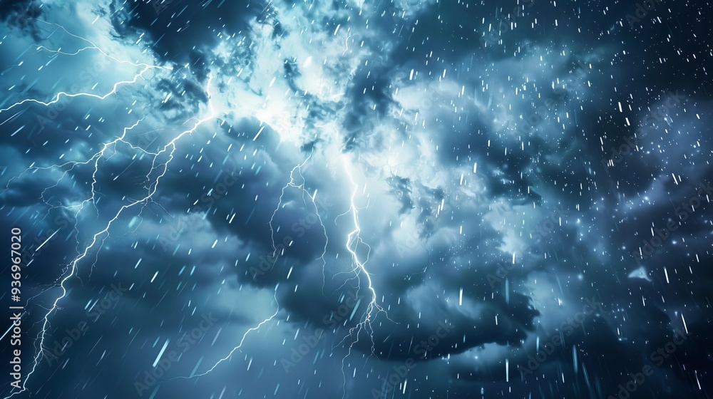 Obraz premium Summer storms can be sudden and dramatic, with thunder, lightning, and heavy rain.