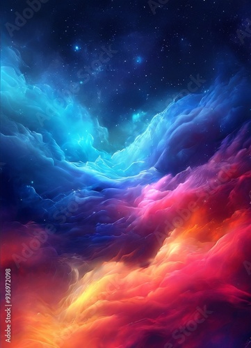 Wallpaper Mural colorful sky with clouds and stars Torontodigital.ca