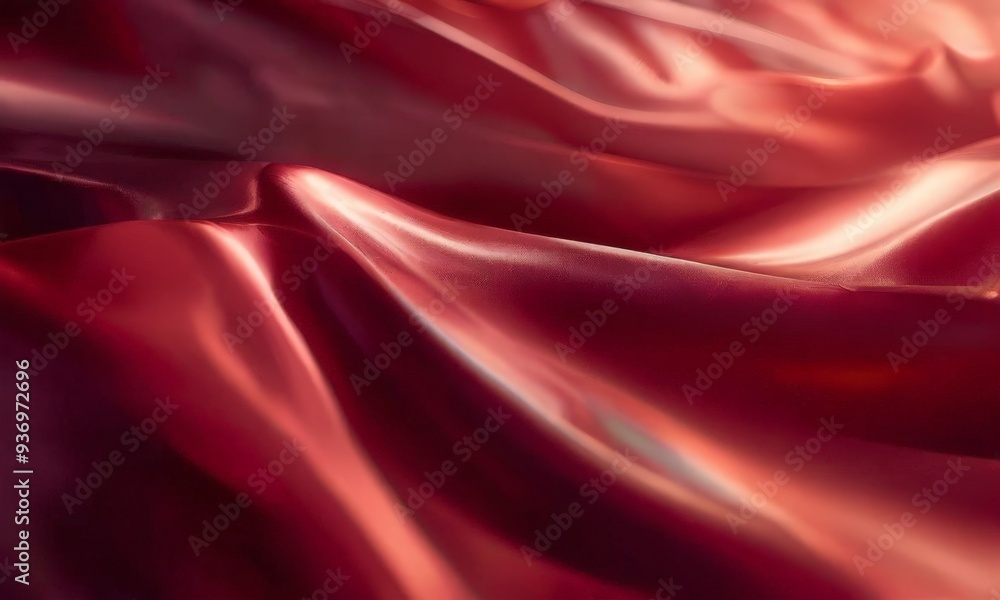 Obraz premium close up red silk fabric