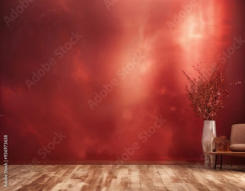 chair and vase flowers in room