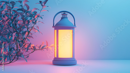 Wallpaper Mural Illuminated Lantern with Branch and Soft Glow Torontodigital.ca