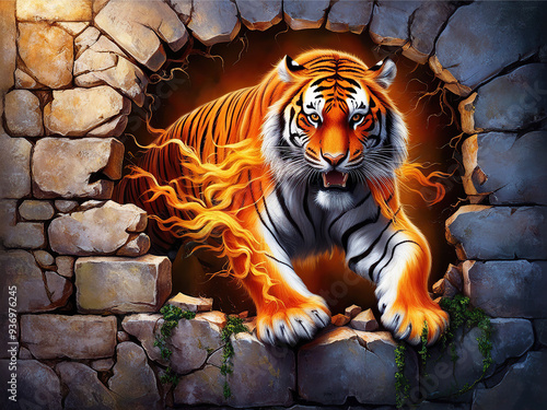 tiger on the wall
