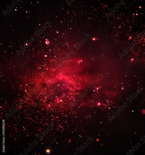 black background with red and pink explosion